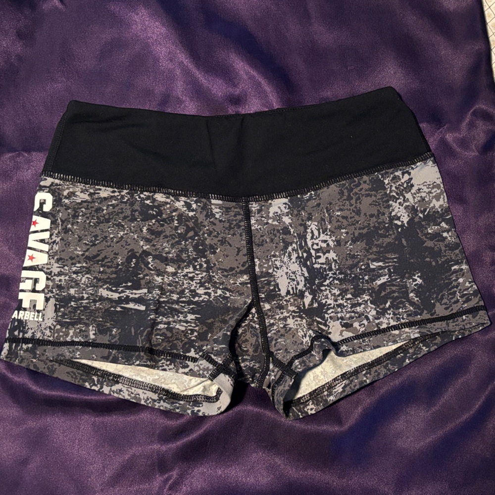 Savage Barbell Women's Athletic Shorts in Black and Gray
